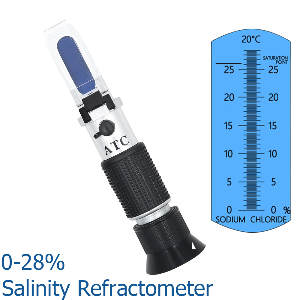 Refractometer Salinity - ATC Refractometer Zeewater Zoutgehalte Meter 0-28%