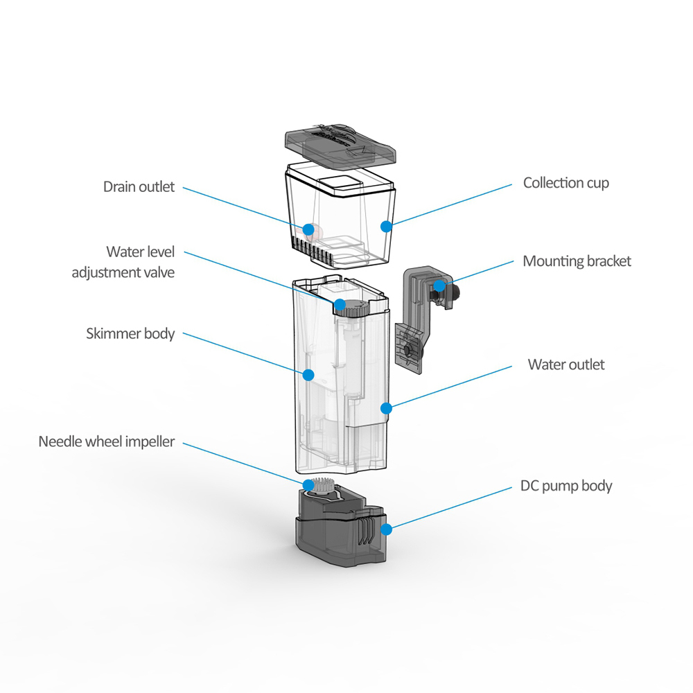 Interne Nano Skimmer Mini Q 10 - Protein Skimmer Hang On recensie en prijs