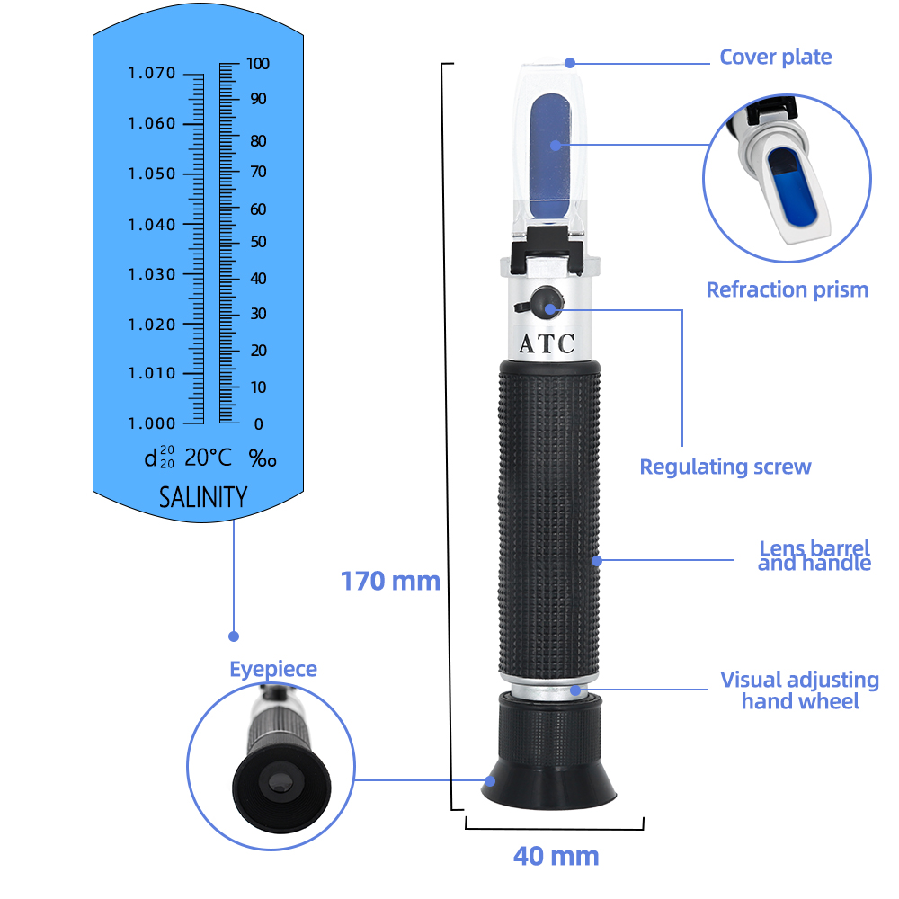 Handheld Zoutgehalte Refractom - Refractometer Salinity recensie en prijs