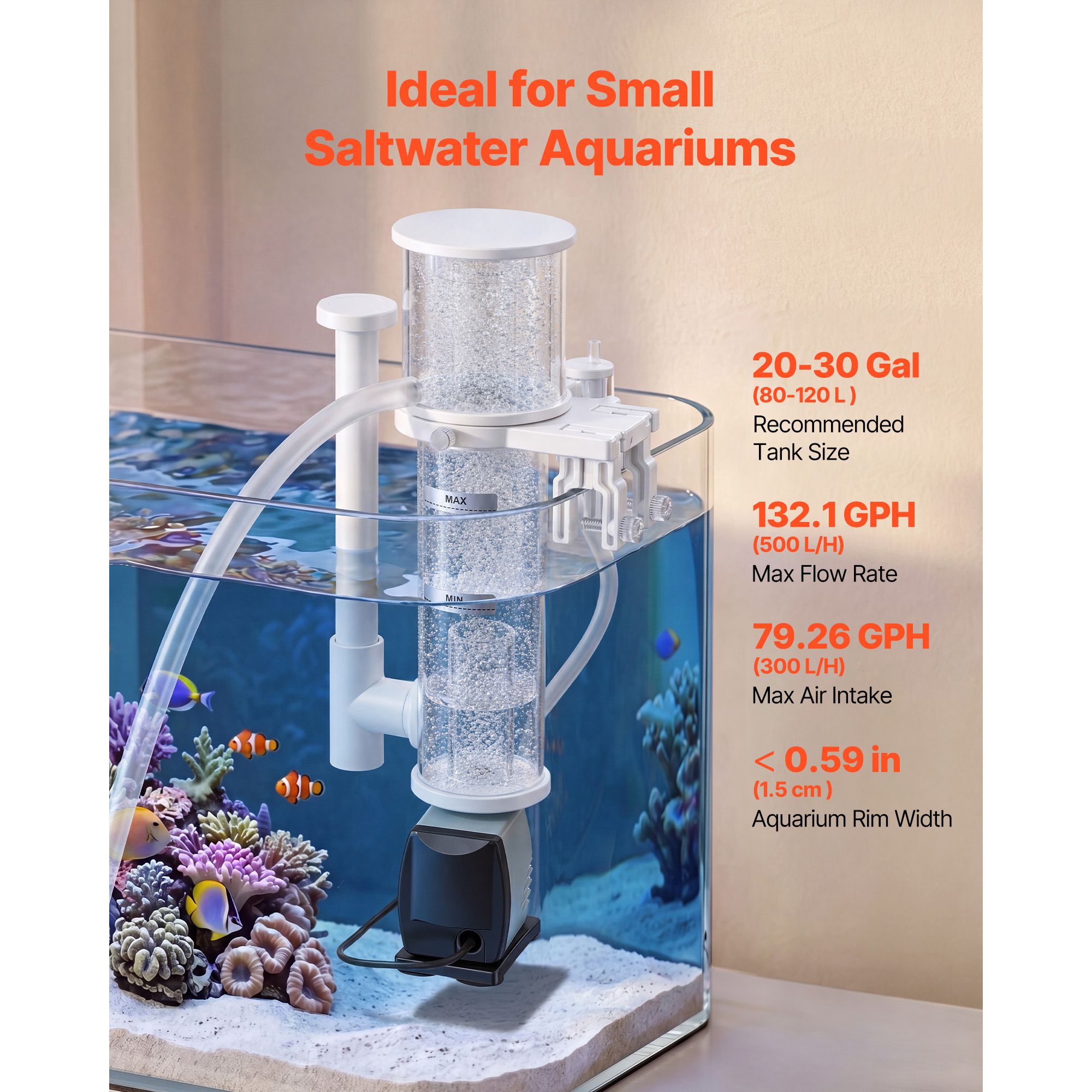 Eiwitafschuimer voor 20-30 gal - Protein Skimmer Hang On recensie en prijs