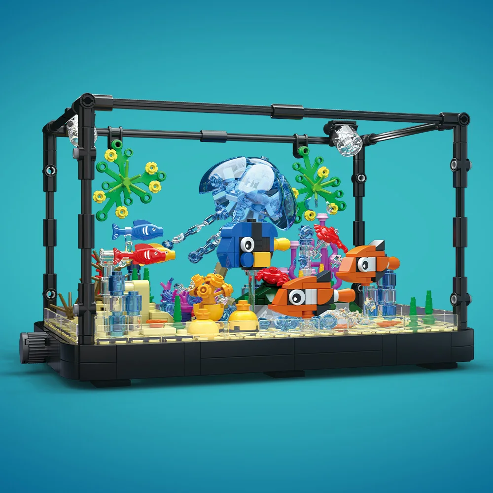 Aquarium bouwsteenset met lich - Aquarium Marine Tank recensie en prijs