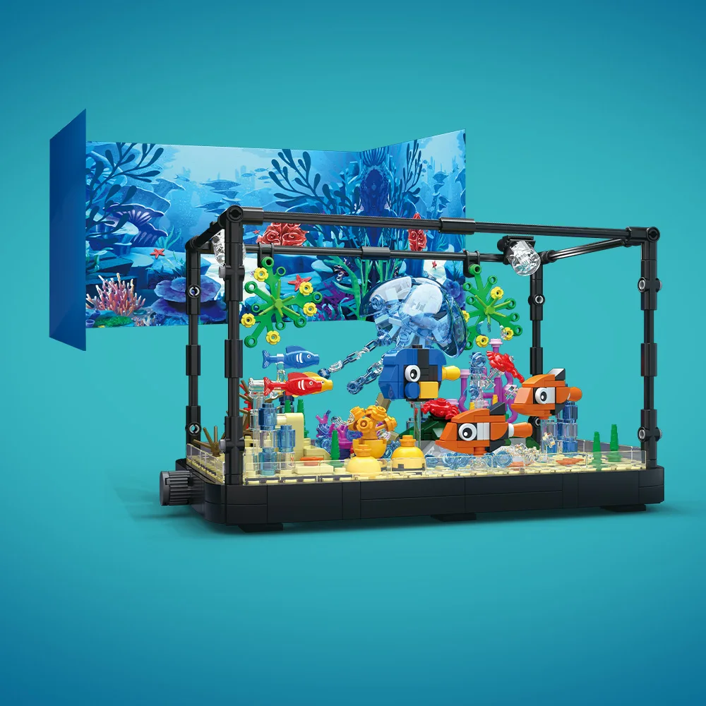 Aquarium bouwsteenset met lich - Aquarium Marine Tank recensie en prijs